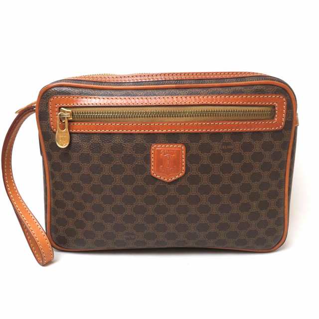 中古 セリーヌ クラッチバック マカダム PVC ABランク ブラウン セカンドバッグ ヴィンテージ CELINE【三田店】の通販は