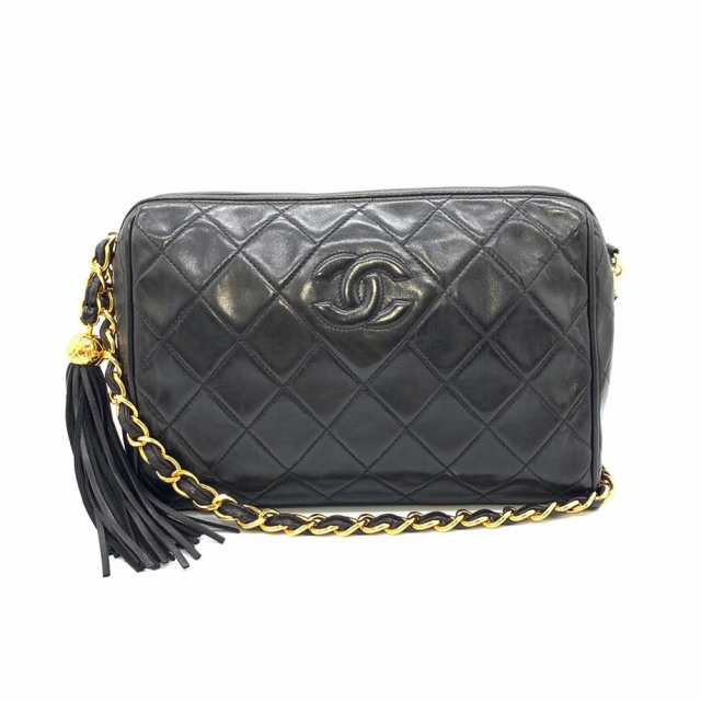 CHANEL チェーンショルダーバッグ タッセル フリンジ ラムスキン ...