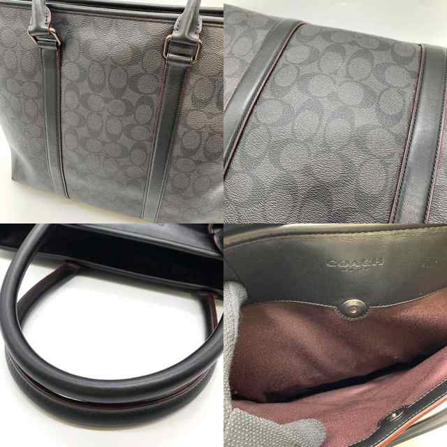 コーチ バッグ ペリー ビジネストート PERRYBUSINESSTOTE ブラック系 黒系 シグネチャー ABランク PVC×レザー F23211  COACH｜au PAY マーケット