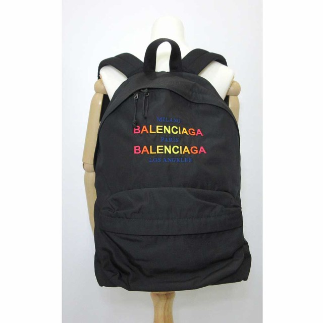 バレンシアガ BALENCIAGA エクスプローラー 503221 ロゴ バックパック カバン リュックサック ナイロン ブラック