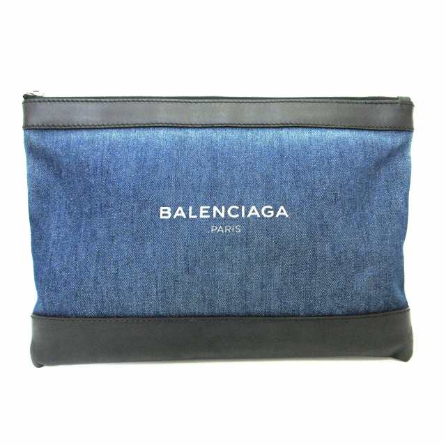 バレンシアガ BALENCIAGA バッグ メンズ ブランド クラッチバッグ セカンドバッグ デニム レザー ネイビー クリップ M 420407