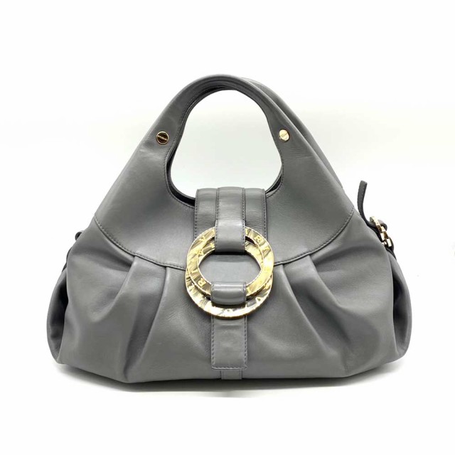 BVLGARI ブルガリ チャンドラ レザー ダブルリングトートバッグ ブラックM1228100♠4