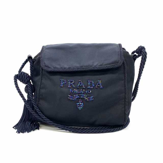 プラダ ハンドバッグ - 黒×ダークネイビー