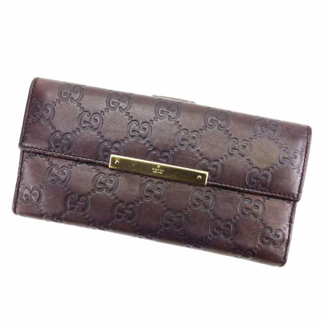 グッチ 長財布 財布 Wホック ロゴプレート付き グッチシマ 中古の通販は