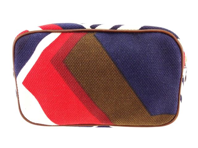 ミュウミュウ ポーチ 化粧ポーチ ストライプ 中古の通販は