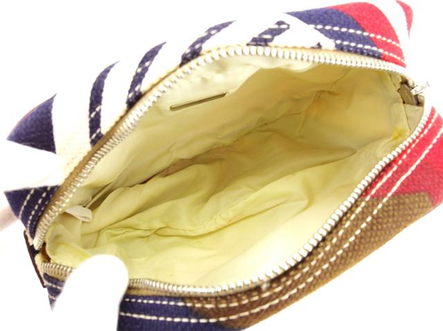 ミュウミュウ ポーチ 化粧ポーチ ストライプ 中古の通販は