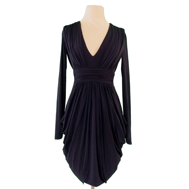 ビーシービージーマックスアズリア ワンピース バックオープン ドレス ♯XSサイズ シャーリング 中古の通販は 16,871円