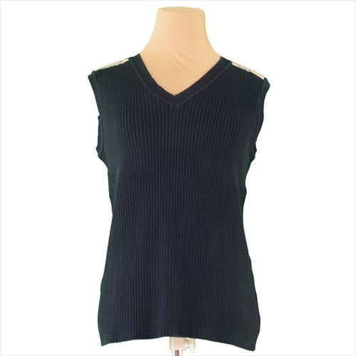 バーバリー ニット Vネック ベスト ♯2サイズ ノバチェック リブ編み 中古の通販は