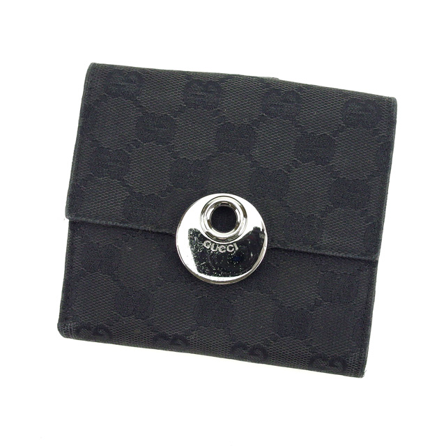 グッチ Wホック財布 二つ折り コンパクトサイズ オーバル ＧＧキャンバス 中古の通販は 15,316円