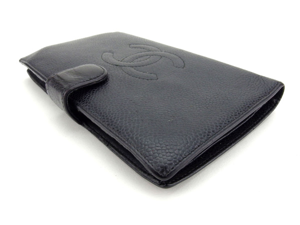 シャネル 長財布 がま口 二つ折り キャビアスキン 中古 その他財布