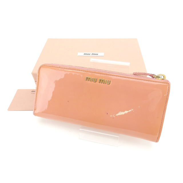ミュウミュウ 長財布 L字ファスナー 中古の通販は