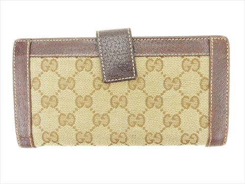 グッチ Wホック 財布 長財布 二つ折り財布 GG柄 中古 グッチ Wホック 財布 長財布 二つ折り財布 GG柄 中古