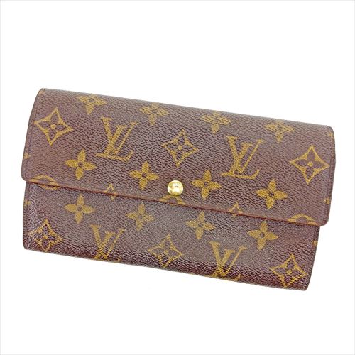 良品 LOUIS VUITTONモノグラム Wホック 三つ折り財布（LOUIS