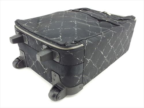 シャネル キャリーバッグ トラベルバッグ オールドシャネル 旧トラベルライン ブラック ホワイト 白 シルバー CHANEL 中古 T7438｜au  PAY マーケット