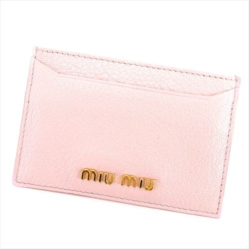 ミュウミュウ カードケース パスケース 5m08 ロゴ ピンク ゴールド Miu Miu 中古 D1807の通販はau Pay マーケット ブランドデポ