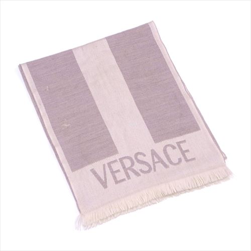 ヴェルサーチ マフラー フリンジ付き メドゥーサ ロゴ 中古