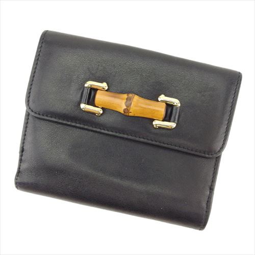 グッチ Wホック 財布 二つ折り バンブービット 中古の通販は