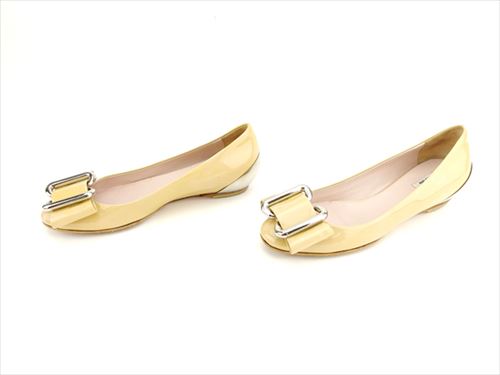 ミュウミュウ パンプス シューズ 靴 ♯35ハーフ フラット リボン 