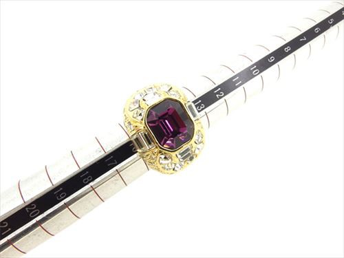 ジャンニ ヴェルサーチ 指輪 リング アクセサリー ♯14〜15号 ラインストーン 中古