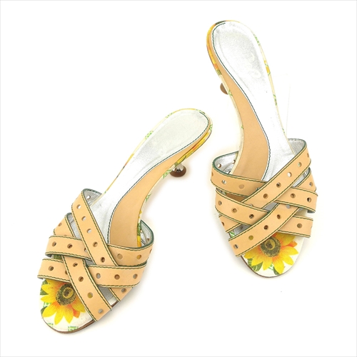 ドルチェ&ガッバーナ ミュール シューズ 靴 #39 ヒマワリ柄 中古 