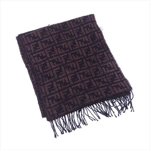 中古 フェンディ Fendi マフラー フリンジ付き レディース メンズ ズッカ ブラウン ブラック アクリル エラスタン 人気 セール T7の通販はau Pay マーケット ブランドデポtokyo