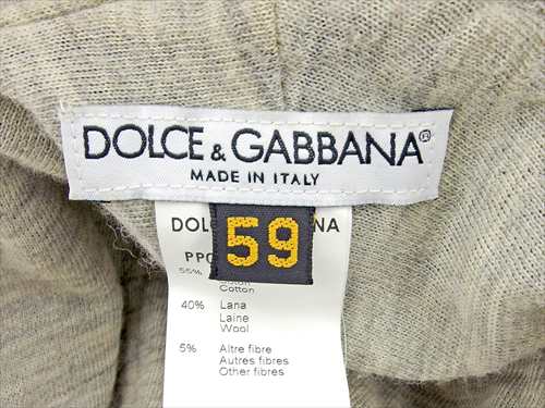 ドルガバ　DOLCE\u0026GABBANA ハット　帽子　サイズS ベージュ系　カーフ