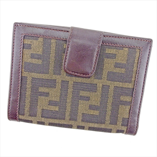 フェンディ Wホック 財布 二つ折り ズッカ 中古の通販は