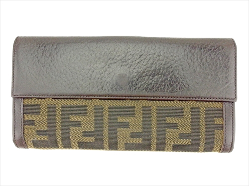 ◆未使用保管品 FENDI フェンディ Wホック長財布 FFプレート ズッカ柄 FENDI|Wホック長財布 FFプレート ズッカ|HARDOFFオフモール