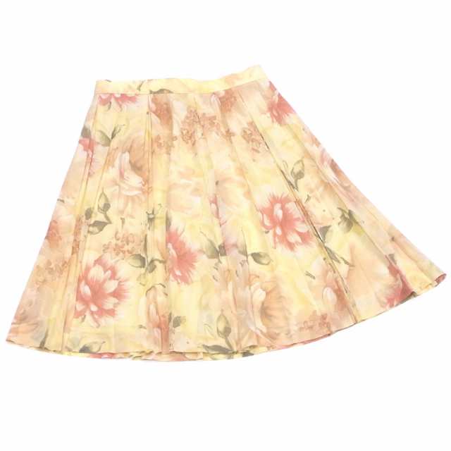 ジオスポーツ スカート プリーツ フレアー ♯7サイズ シフォン フラワー 花柄 中古の通販は