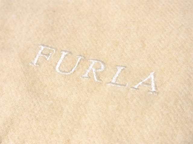 フルラ FURLA マフラー ストール ショール レディース フリンジ付き ロゴ刺繍 ベージュ 人気 良品 【中古】 E1418の通販はau PAY  マーケット - ブランドデポTOKYO