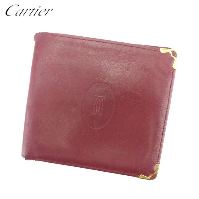 カルティエ 二つ折り 札入れ マストライン 中古の通販は