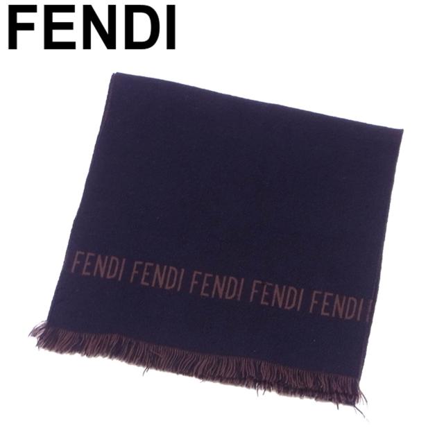 フェンディ Fendi マフラー フリンジ付き レディース メンズ バイカラー ロゴライン ブラック ブラウン ウール 毛 人気 セール 中古 の通販はau Pay マーケット ブランドデポtokyo