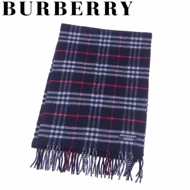 注目のブランド BURBERRY バーバリー 紺 マフラー ecousarecycling.com