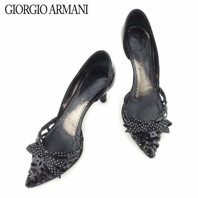 ■管理番号：L2594 【商品説明】 ジョルジオ アルマーニ【GIORGIO ARMANI】の 「34サイズ」 パンプスです。 レディライクなドット柄リボン付き&star;エレガントなポインテ