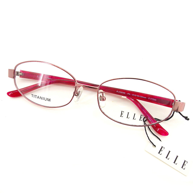 ELLE 近く用 度入り チタン メガネ 匿名配送