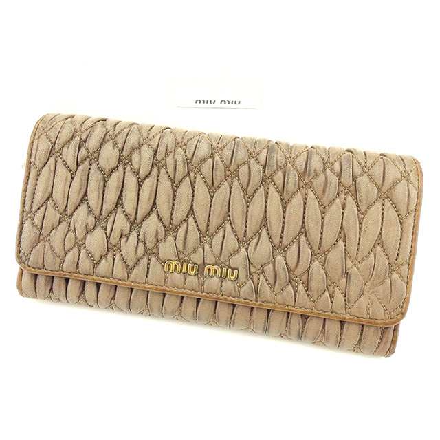 ミュウミュウ 長財布 ファスナー付き 財布 マテラッセ - 財布