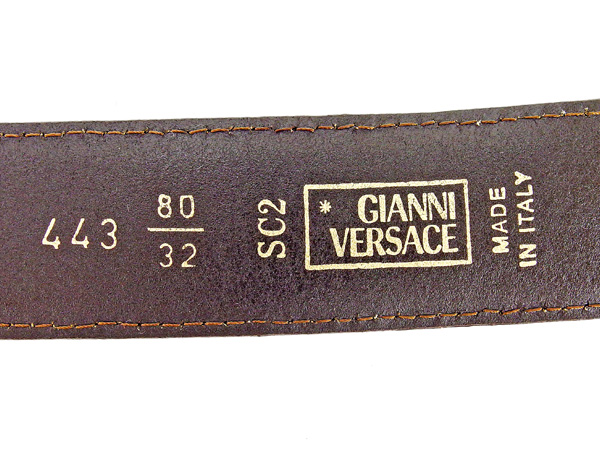 Gianni Versace ジャンニヴェルサーチ クロコ型押し レザーベルト 新品未使用】ジャンニヴェルサーチ 3連 ベルト レザー ブラック