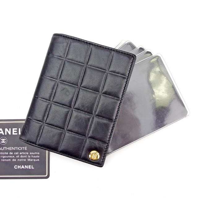 美品 CHANEL シャネル チョコバー カードケース ブラック レディース AM4758W
