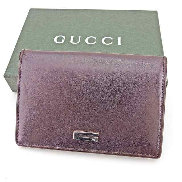 グッチ 名刺入れ カードケース 定期入れ 030 3303 ブラウン ｇｕｃｃｉ 中古 T2909の通販はau Pay マーケット ブランドデポ