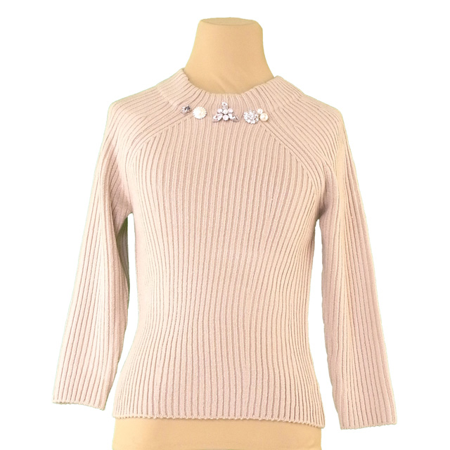 スナイデル ニット リブ セーター ハイネック ジュエル付き ベージュ系 Snidel 中古 Q3の通販はau Pay マーケット ブランドデポ