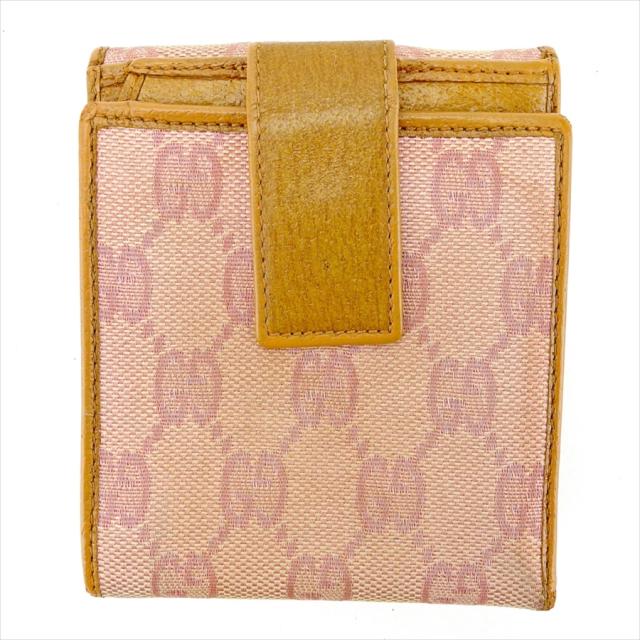 GUCCI 中古品 グッチ Wホック二つ折り長財布 GGキャンバス