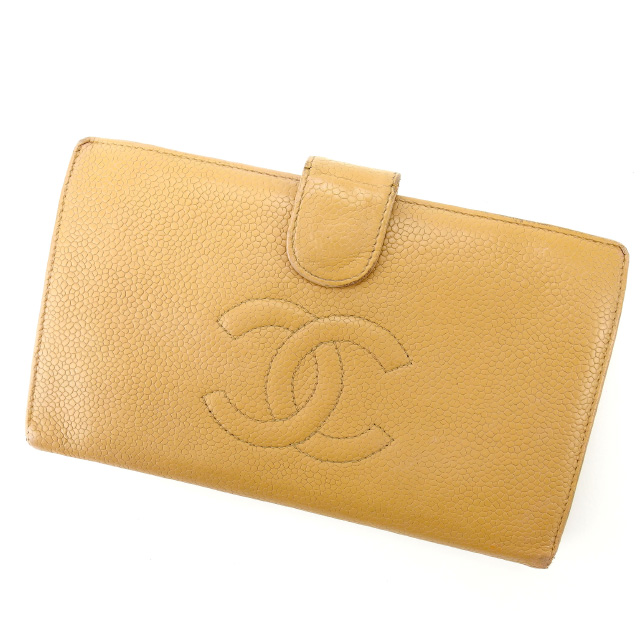 シャネル がま口財布 長財布 キャビアスキン×ココマーク 中古の通販は 56,823円