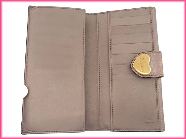 送料無料 通販 激安 グッチ 長財布 Wホック 二つ折り ハートプレート付き マイクロ 小物