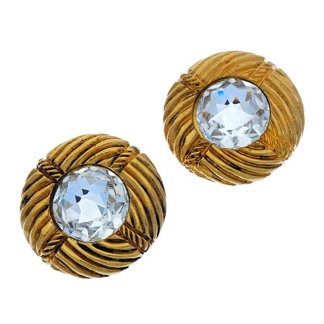シャネル イヤリング アクセサリー ラウンドフォルム ジュエル付き 中古の通販は 66,172円