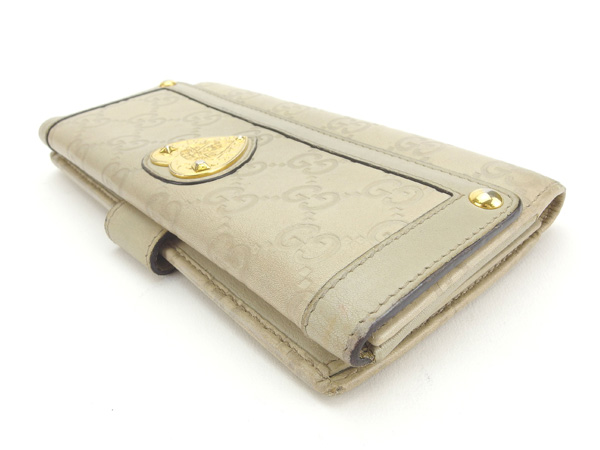 GUCCI グッチ ハートクレスト グッチシマ 長財布 ベージュ レディース GUCCI グッチ ハートクレスト グッチシマ 長財布 ベージュ