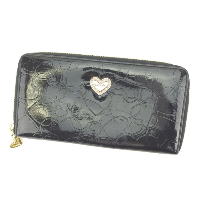 ピンキーガールズ 長財布 ラウンドファスナー ハート ブラック ゴールド Pinky Girls 中古 N329の通販はau Pay マーケット ブランドデポ