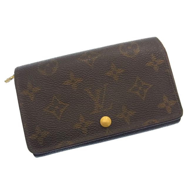 ルイヴィトンモノグラムポルトモネビエトレゾールL字ファスナー二つ折り