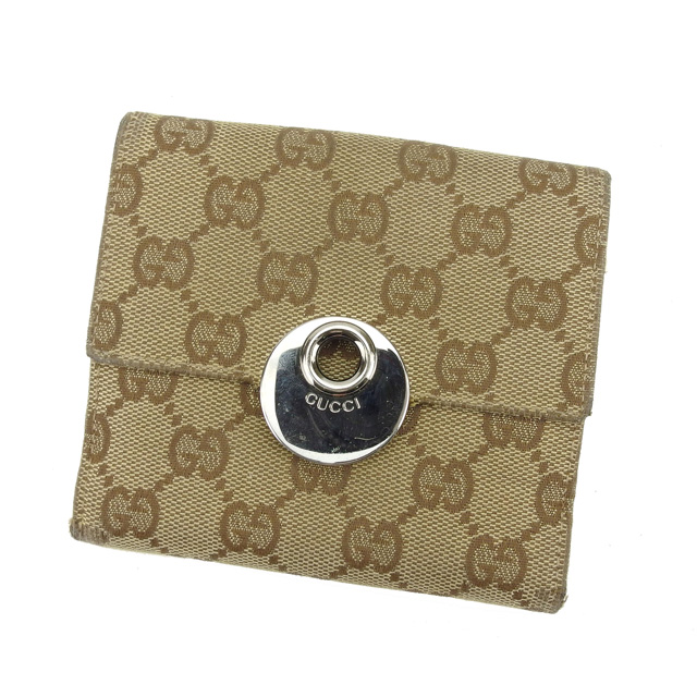 グッチ Wホック財布 二つ折り財布 エクリプス GGキャンバス 中古