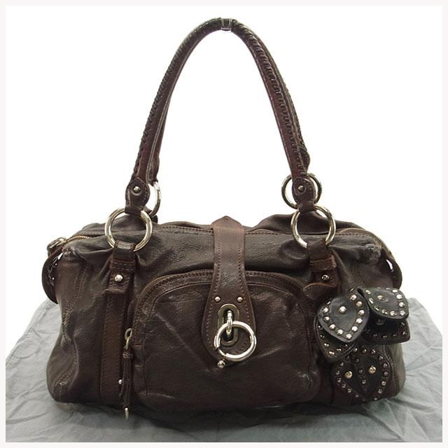 ミュウミュウ ハンドバッグ ミニボストンバック フラワーモチーフ付き 中古の通販は