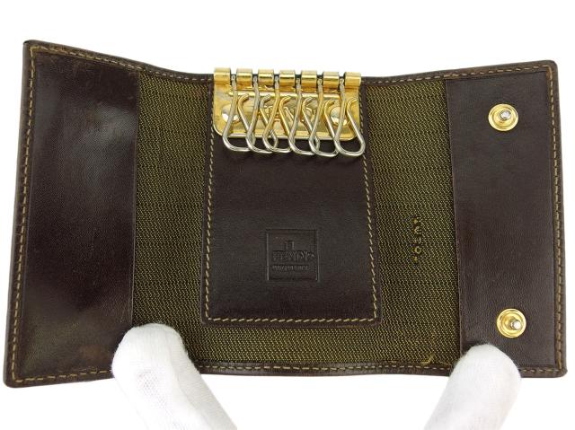 フェンディ　FENDI　ズッカ 6連キーケース 楽天市場】FENDI フェンディ ズッカ柄 6連キーケース レザー